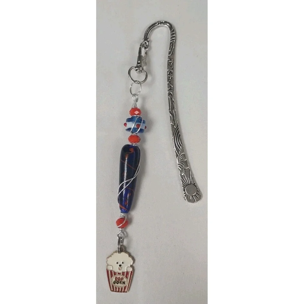Handcrafted Bookmark Dog In Popcorn Wire Wrapped Lampwork Beads‎ 7
